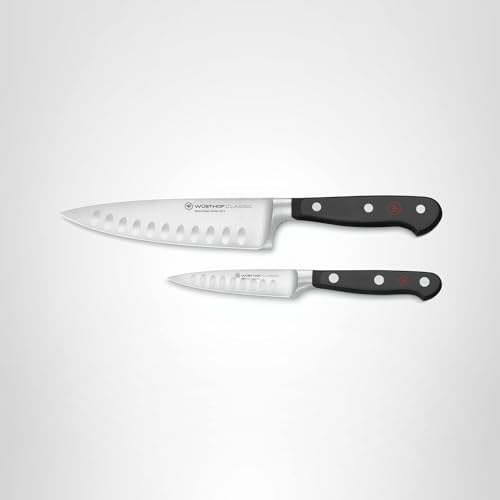 Wüsthof Classic Hollow Edge 2-Piece Chef's Knife Set, Black, 6-inch and 3.5-inch