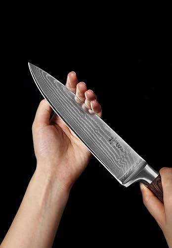 Wakoli EDIB 5-Piece Set: Damascus steel knives with VG10 core, ergonomic handles, premium quality in elegant gift box.